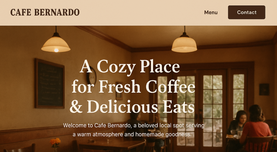 Custom website portfolio example with elegant design